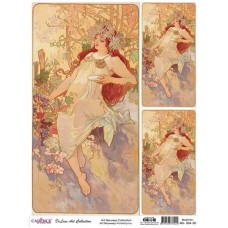 Dekupaj üçün düyü kağızı Cadence A3 Art Nouveau Collection AN-04 30x42 sm