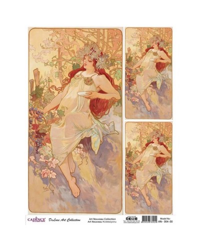 Dekupaj üçün düyü kağızı Cadence A3 Art Nouveau Collection AN-04 30x42 sm