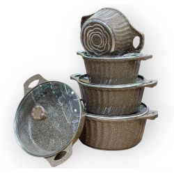 Набор кастрюль Unique, гранит, 20/24/28/28/32 см, 10 предметов, коричневый Набор кастрюль Unique, гранит, 20/24/28/28/32 см, 10 предметов, коричневый