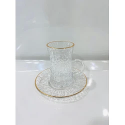 Стекло, груша, набор из 6 стаканов и 6 блюдец 6921-715 Стекло, груша, набор из 6 стаканов и 6 блюдец 6921-715