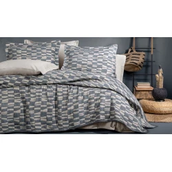 Набор с наволочками Yataş Tolina, покрывало 230x240 см, наволочки 50x70 см 2 шт, двуспальный, хлопок/полиэстер, İndigo