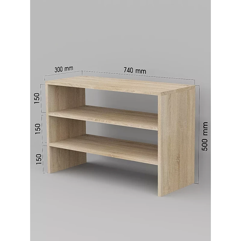 Подставка для обуви, ЛДСП, сонома, 50x30x74 см