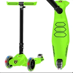 Самокат Lamborghini, складной, с подсветкой, 2-4 года, зеленый Самокат Lamborghini, складной, с подсветкой, 2-4 года, зеленый