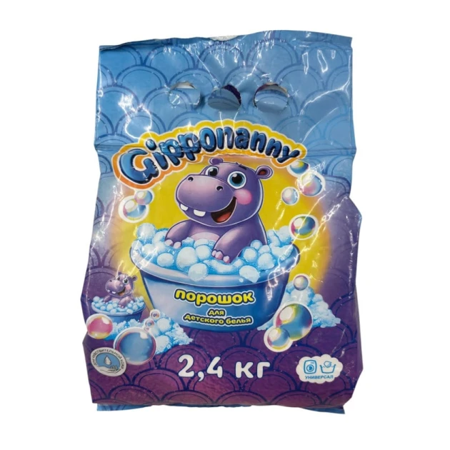 Стиральный порошок Gipponanny для детского белья, универсальный, гипоаллергенный, 2.4 кг Стиральный порошок Gipponanny для детского белья, универсальный, гипоаллергенный, 2.4 кг