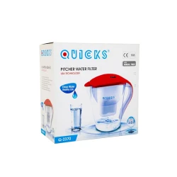 Фильтр-кувшин для очистки воды Quicks Q-2370, 3.8 л, прозрачный/красный