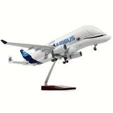 Dekorativ fiqur təyyarə Beluğa Airbus A330-743L, plastik, ağ/göy, 41x40x15 sm