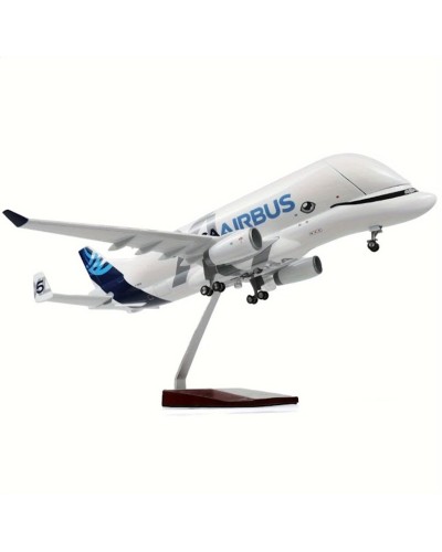 Dekorativ fiqur təyyarə Beluğa Airbus A330-743L, plastik, ağ/göy, 41x40x15 sm