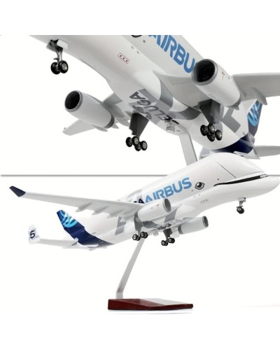 Dekorativ fiqur təyyarə Beluğa Airbus A330-743L, plastik, ağ/göy, 41x40x15 sm