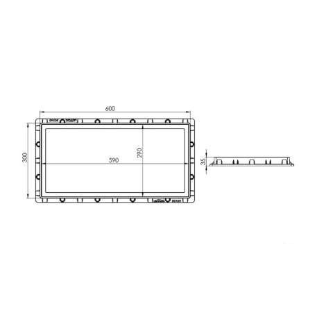 Крышка люка LuxWares, 600x300 мм, пластик, с ручкой
