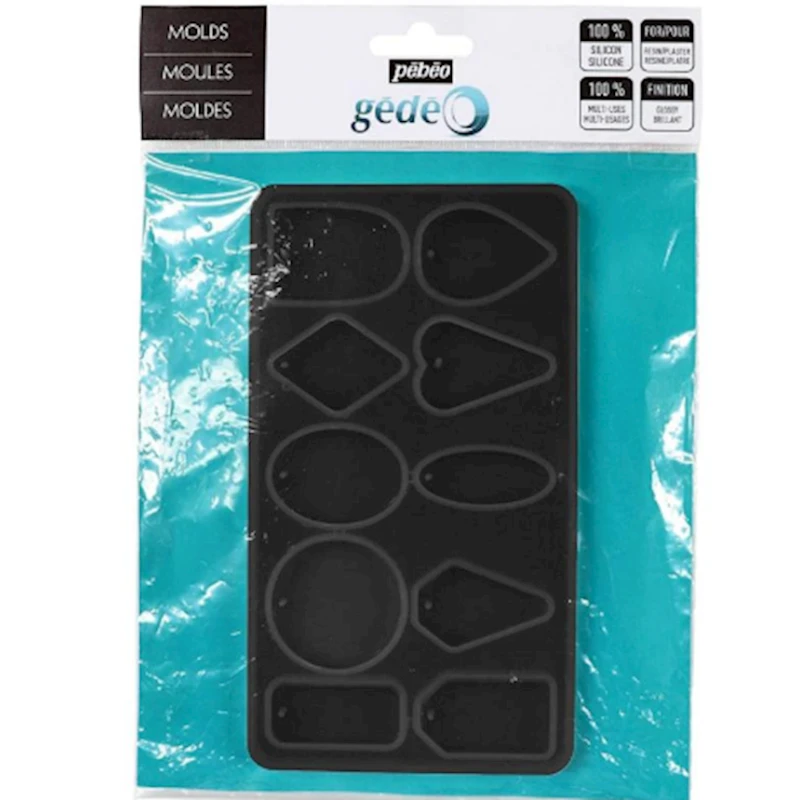 Силиконовые молды Pebeo Gedeo Geometric Molds Bag 2, черный Силиконовые молды Pebeo Gedeo Geometric Molds Bag 2, черный