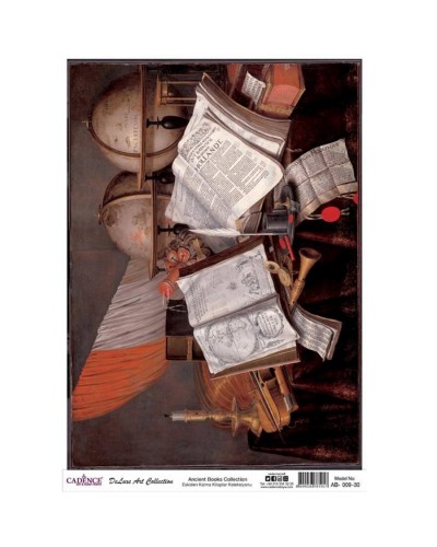Dekupaj üçün düyü kağızı Cadence A3 Коллекция древних книг AB-09 30x42 sm
