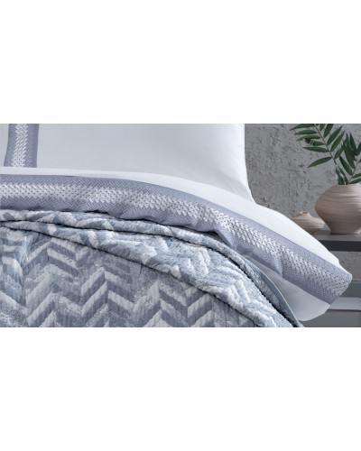 Yataq dəsti Yataş Elsie Fall Winter, ikinəfərlik Avro mələfə ilə, yorğan üzü 200х220 sm, mələfə 240x260 sm, 4 əd yastıq üzü 50x70 sm, örtük 230x240 sm, pled 140x190 sm, İndigo