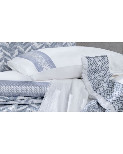 Yataq dəsti Yataş Elsie Fall Winter, ikinəfərlik Avro mələfə ilə, yorğan üzü 200х220 sm, mələfə 240x260 sm, 4 əd yastıq üzü 50x70 sm, örtük 230x240 sm, pled 140x190 sm, İndigo