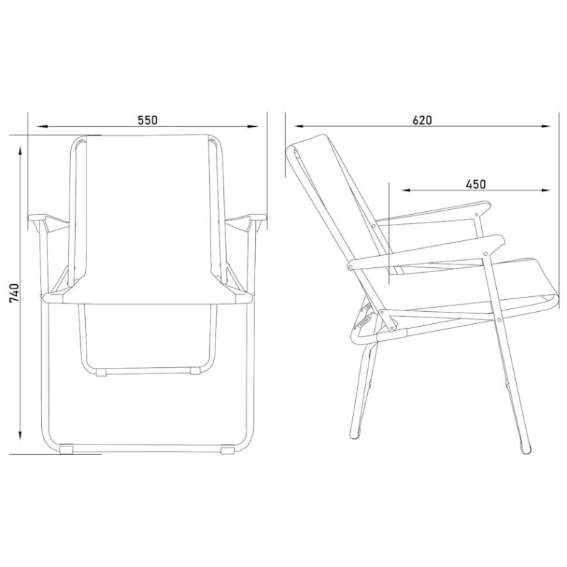 Кресло складное Фольварк с565/92, жесткое, 46x51.2 см