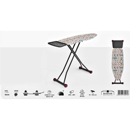Гладильная доска Perilla Liana Antrasit, 120×44 см, разноцветная Гладильная доска Perilla Liana Antrasit, 120×44 см, разноцветная