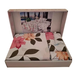 Комплект постельного белья MM Tekstil ММ37 пододеяльник 200х220 см, простыня 200х220 см, наволочки 4 шт х 50х70/70х70 см, белый