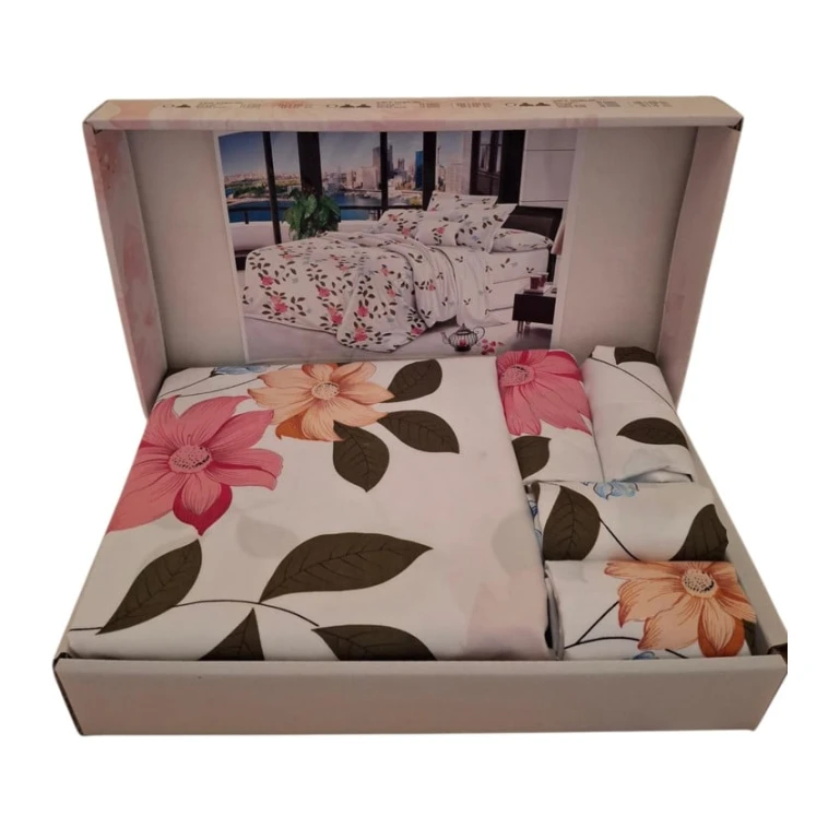 Комплект постельного белья MM Tekstil ММ37 пододеяльник 200х220 см, простыня 200х220 см, наволочки 4 шт х 50х70/70х70 см, белый Комплект постельного белья MM Tekstil ММ37 пододеяльник 200х220 см, простыня 200х220 см, наволочки 4 шт х 50х70/70х70 см, белый