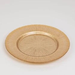 Тарелка Serwant Rexy, 32 см, стекло, золотистый