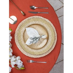 Тарелка Serwant Rexy, 32 см, стекло, золотистый