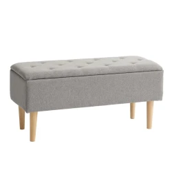 Скамейка JYSK Badsted 95x45x37 см, полиэстер, серый Скамейка JYSK Badsted 95x45x37 см, полиэстер, серый