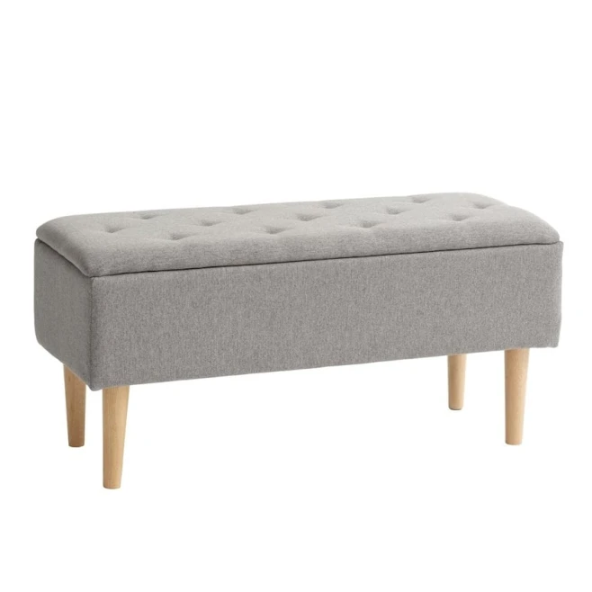 Скамейка JYSK Badsted 95x45x37 см, полиэстер, серый Скамейка JYSK Badsted 95x45x37 см, полиэстер, серый