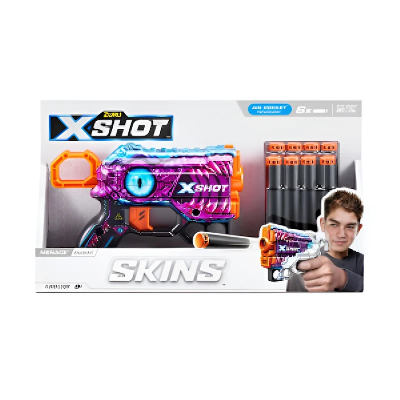 Бластер Zuru X-Shot Skins Menace Enigma, 8 дротиков, 8+, разноцветный