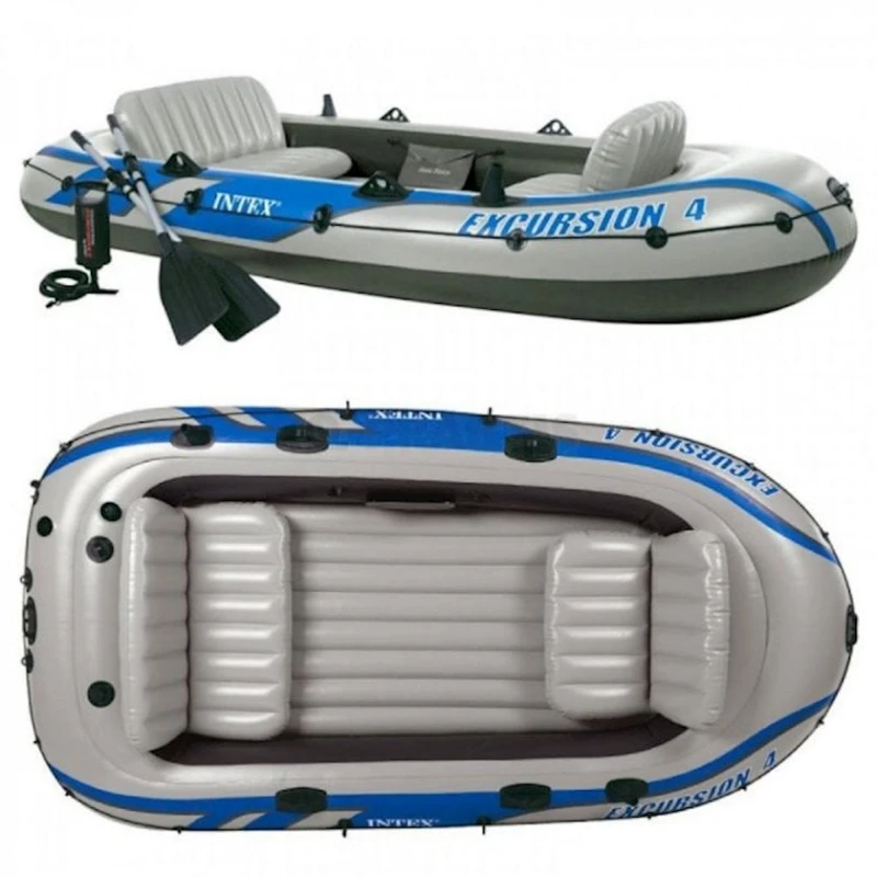 Надувная лодка Intex 68324 Excursion 4, 315х165х43 см, алюминиевые вёсла 137 см, до 500 кг Надувная лодка Intex 68324 Excursion 4, 315х165х43 см, алюминиевые вёсла 137 см, до 500 кг