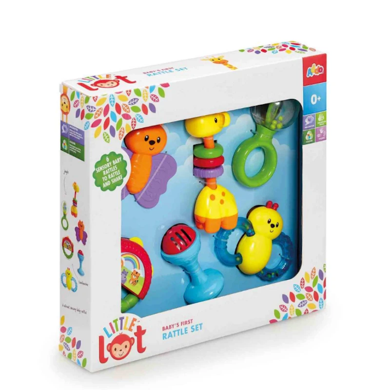 Набор погремушек Addo Little Lot Baby's First Rattle Set, 6 шт, разноцветный