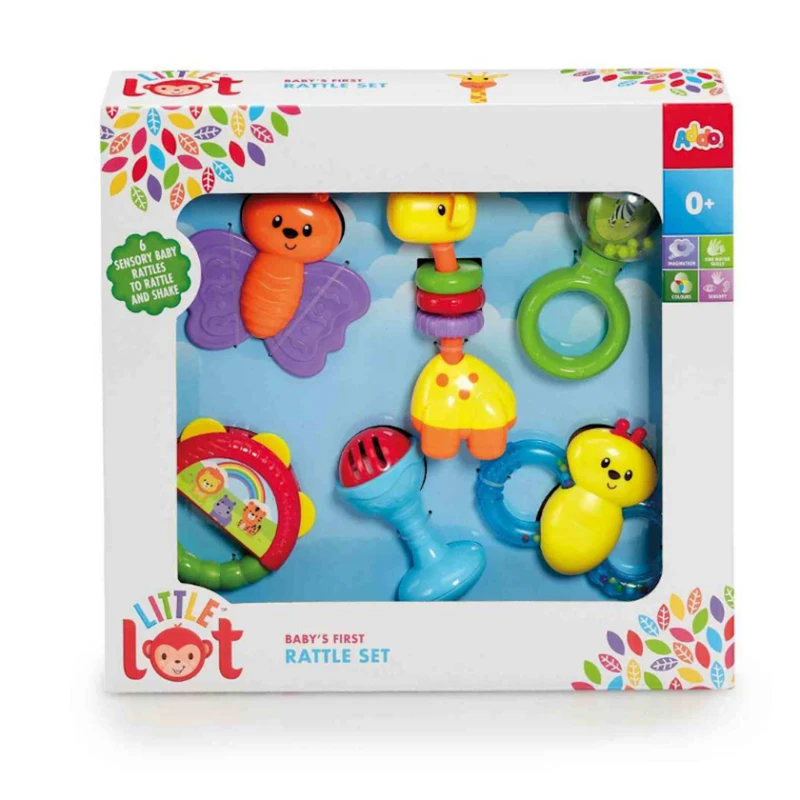 Набор погремушек Addo Little Lot Baby's First Rattle Set, 6 шт, разноцветный