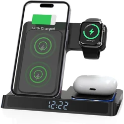Беспроводное зарядное устройство Wiwu Power Air 5 In 1 Black Беспроводное зарядное устройство Wiwu Power Air 5 In 1 Black