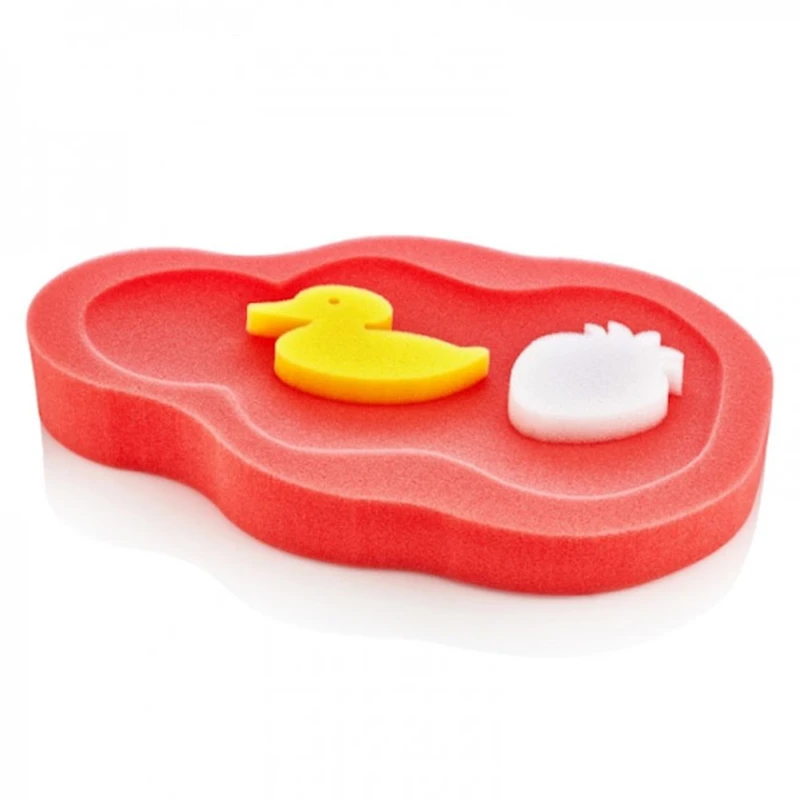 Детская губка для купания BabyJem Bath Tub Sponge Red