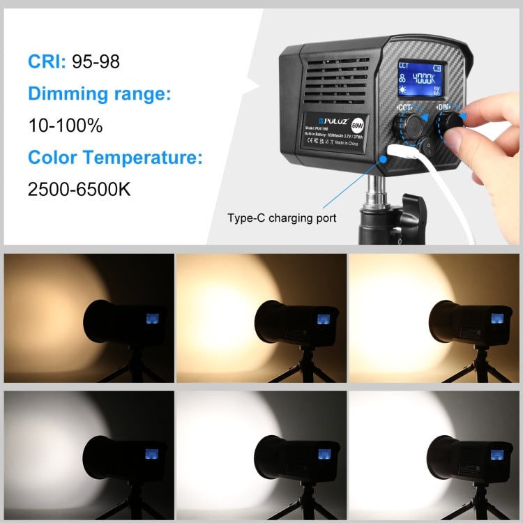 Студийный свет Puluz Studio Video Light 2500K-6500K Dual Color Temperature Professional Photography Fill Light Black Студийный свет Puluz Studio Video Light 2500K-6500K Dual Color Temperature Professional Photography Fill Light Black