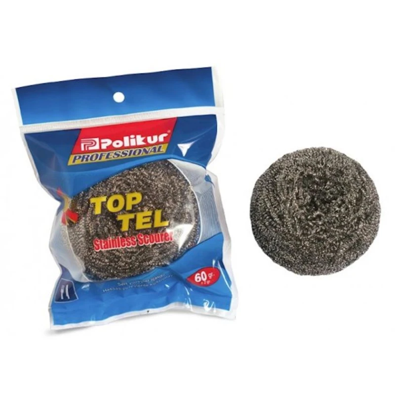 Губка для мытья посуды Polikur Professional, серебристая Губка для мытья посуды Polikur Professional, серебристая