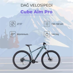 Dağ velosipedi Cube Aim Pro, ölçü XS, Shift Verde/Black