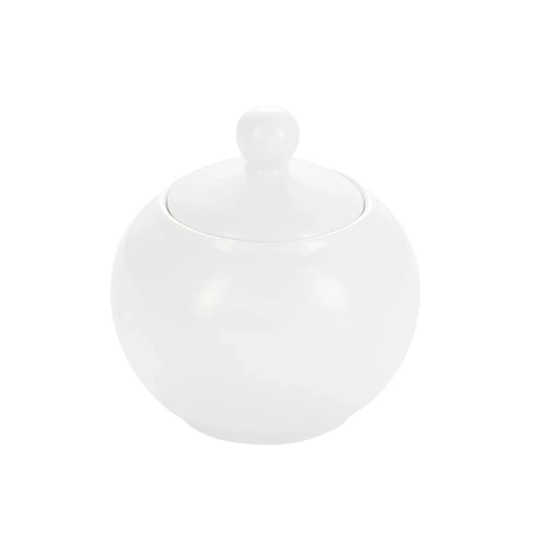 Сахарница Gipfel 51037 с крышкой, 400 мл, фарфор, белая