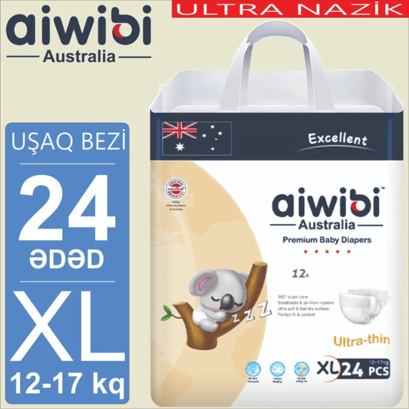 Детские подгузники AIWIBI Premium XL, 12-17 кг, 24 шт