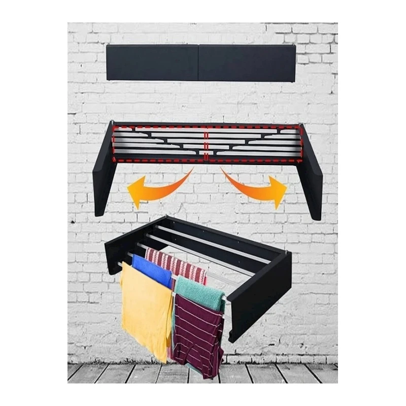 Сушилка для белья Nebu AS20004, черная, 1 м