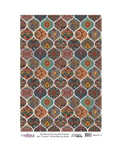 Dekupaj üçün düyü kağızı Cadence Metal Leaf Rice Paper Background Silver 019