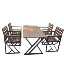 Nahar masası, taxta, 80x120x75 sm, 4 ədəd oturacaq, eni 55 sm, hündürlüyü 90 sm - asg_9