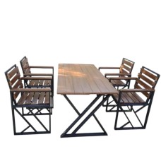 Nahar masası, taxta, 80x120x75 sm, 4 ədəd oturacaq, eni 55 sm, hündürlüyü 90 sm - asg_9