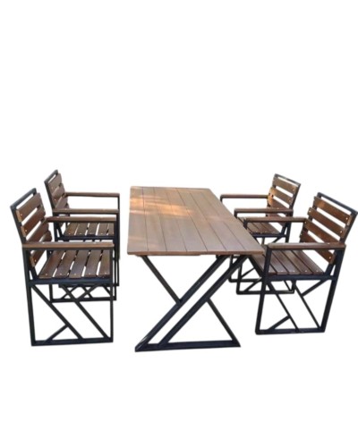 Nahar masası, taxta, 80x120x75 sm, 4 ədəd oturacaq, eni 55 sm, hündürlüyü 90 sm - asg_9