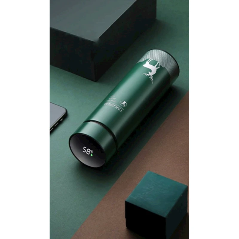 Termos temperatur sensoru ilə, yaşıl, 480 ml