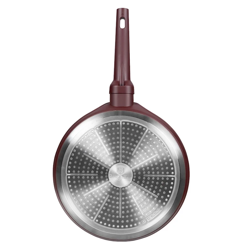 Сковородка для блинов Berlinger Haus Leonardo Collection BH-8026, 28 см, алюминий, трехслойное антипригарное титановое покрытие, бордовая