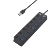 USB хаб 507 7 HUB, Black