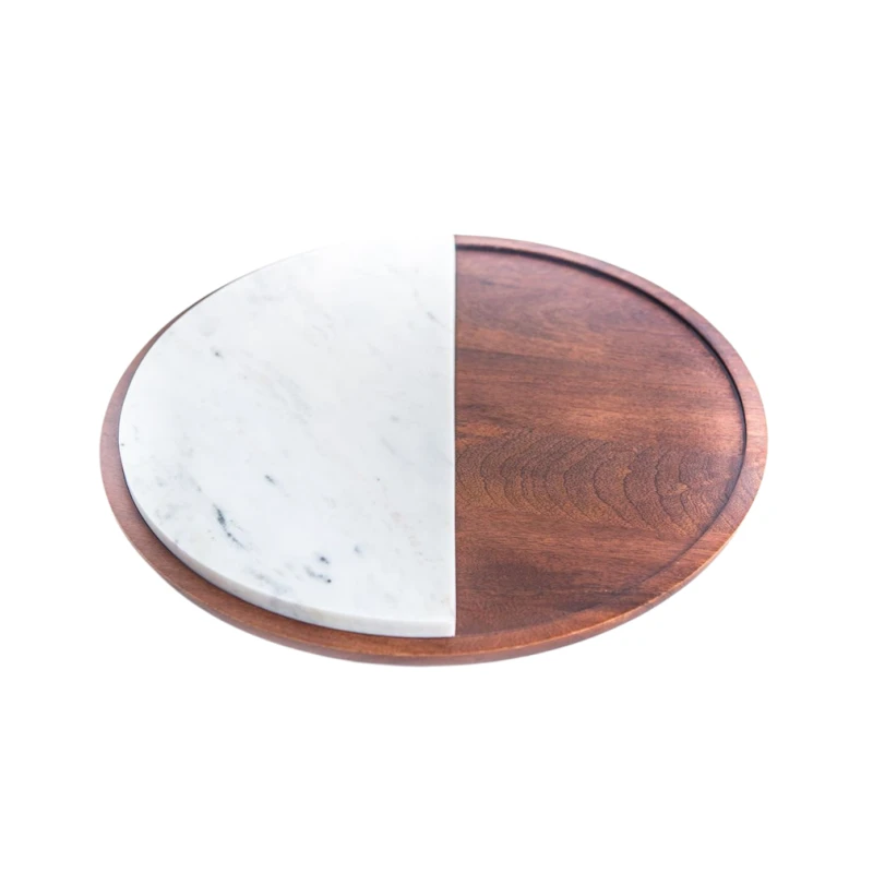 Поднос Hom-me, 35 см, мрамор/дерево, коричневый/белый Поднос Hom-me, 35 см, мрамор/дерево, коричневый/белый