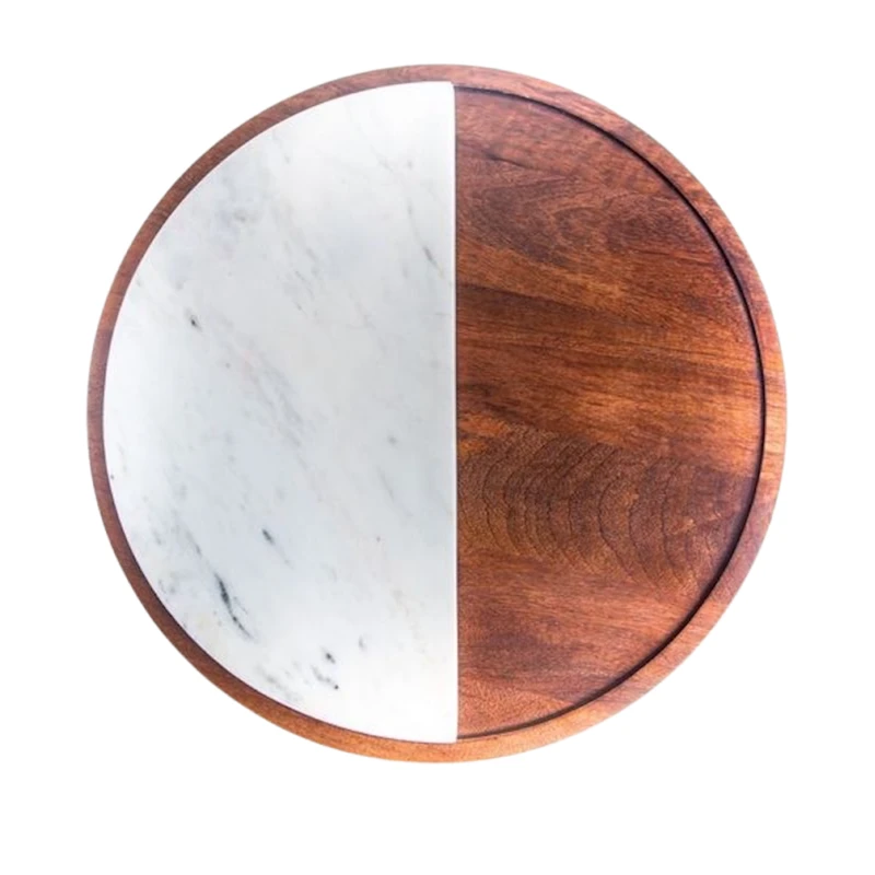 Поднос Hom-me, 35 см, мрамор/дерево, коричневый/белый Поднос Hom-me, 35 см, мрамор/дерево, коричневый/белый