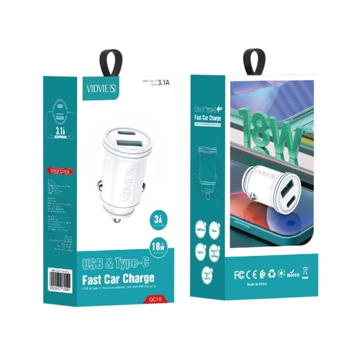 Автомобильное зарядное устройство Vidvie QC19 Автомобильное зарядное устройство Vidvie QC19