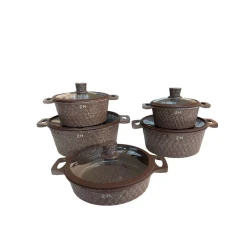 Qazan dəsti Z.H ZGH_00587, qranit, qəhvəyi, 20/24/28/32 sm