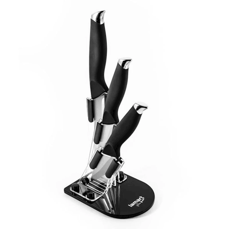 Набор керамических ножей Lamart 101514, 3 шт, на акриловой подставке Набор керамических ножей Lamart 101514, 3 шт, на акриловой подставке