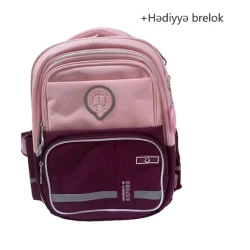 Məktəbli bel çantası C56OBU78 çəhrayı/tünd qırmızı Məktəbli bel çantası C56OBU78 çəhrayı/tünd qırmızı